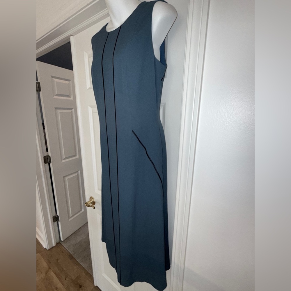 New With Tags Hugo Boss Women's Elegant Dimasia A-line Dress in Blue, Size 8 - Picture 4 of 13